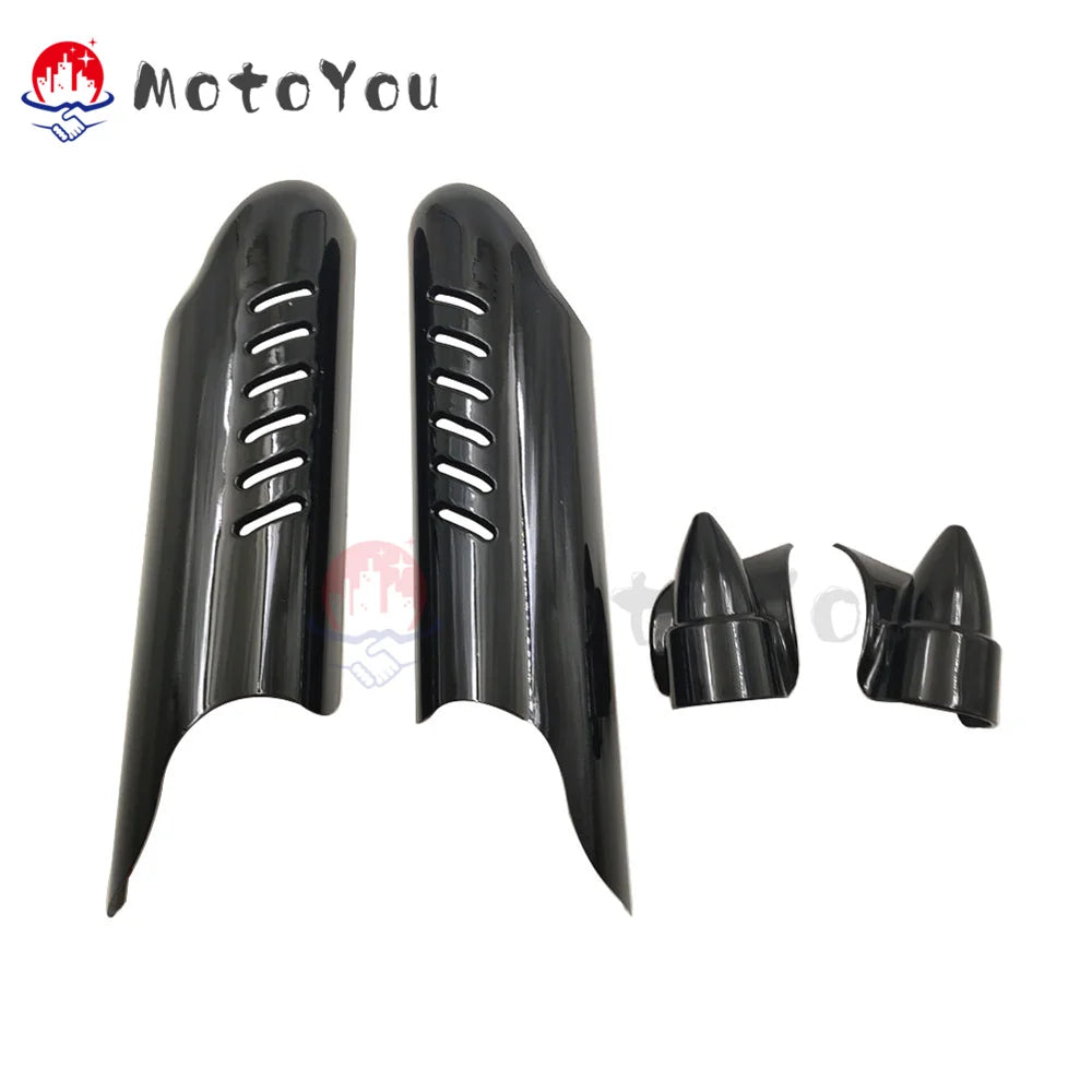 Deflector Shield Protector Lower Fork Leg Guard Motorcycle Ornamental Moulding Replacement for Harley Road King Touring 00-13