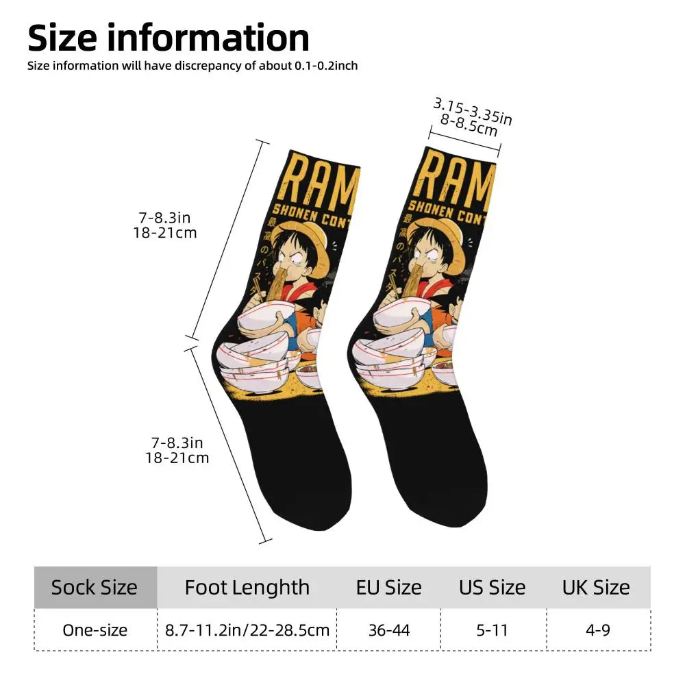 Fashion Men's Socks Harajuku Tony Tony Choppers Sock Luffys Zoros Trafalgar Law Anime Women's Socks Spring Summer Autumn Winter