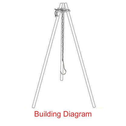 1Pc Portable Camping Gear and Equipment Detachable Outdoor Barbecue Tripod Hanging Rack Campfire Cooking Accessories Set