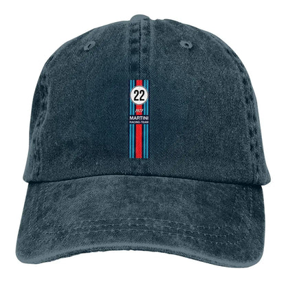 Washed Men's Baseball Cap Racing Team Trucker Snapback Caps Dad Hat Martini Racing Golf Hats