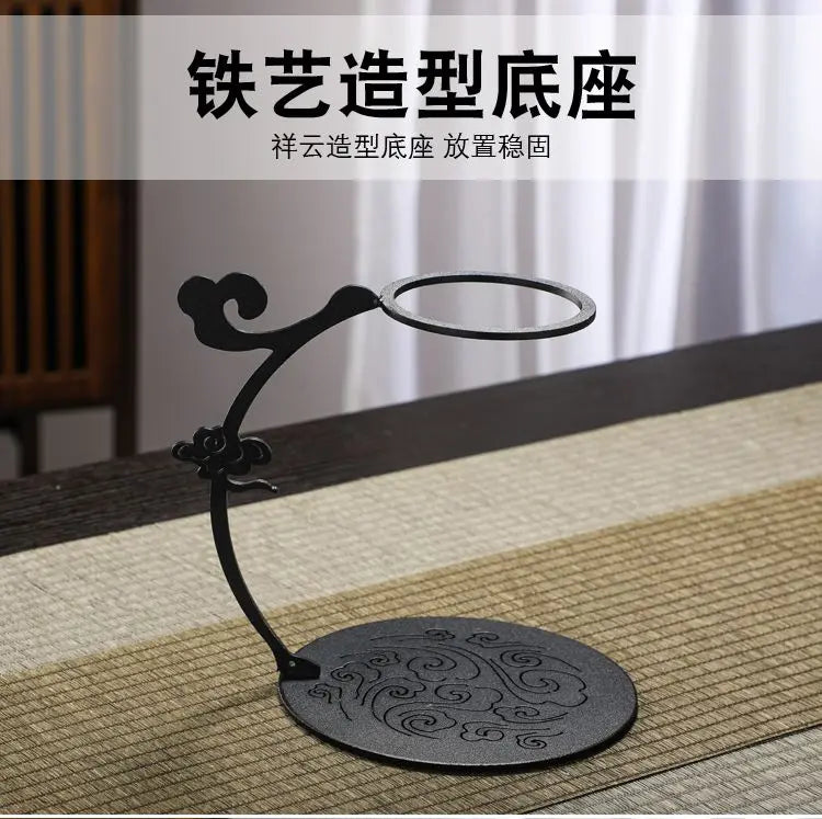Handmade Iron Glass Tea Set Home Tea Magnet Semi-automatic Tea Machine Office Guest Set