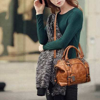 PU Leather Ladies Boston Shoulder Bags Luxury Women Tote Handbags High Quality Female Top Handle Messenger Crossbody Bags