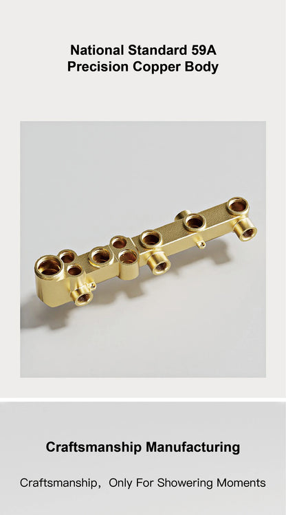 Luxury brass gun gray wall mounted shower system, wall mounted design with constant temperature LED digital display bathroom Tap