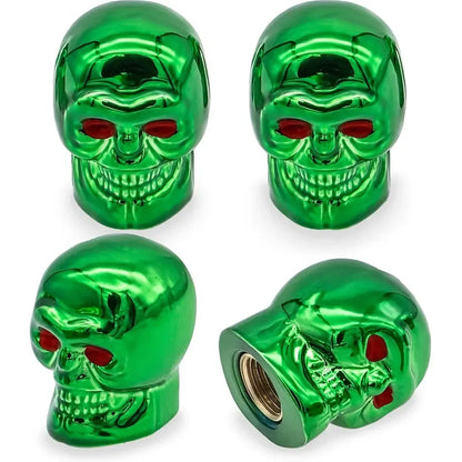 4Pcs Skull Valve Stem Caps Funny Air Caps Cover, Universal Truck Motorcycle Bike Car Tires Valve Stem Caps