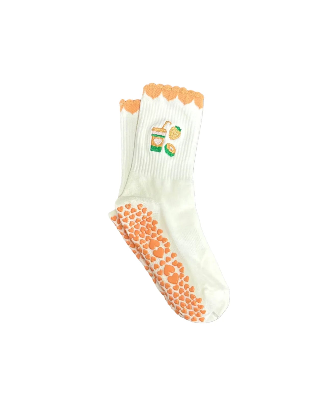 European sizes 36-43, 1 Pair of Heart-Shaped Lace Embroidered Yoga Socks, Mid-Calf Length, for Women