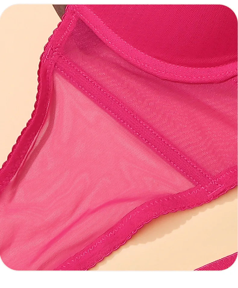 Hollow Out Lingerie Deep-V Neck Fishbone Underwear Push Up Women Sexy Lengthen Bra And Panty Sets Fashion Young Girls Intimates