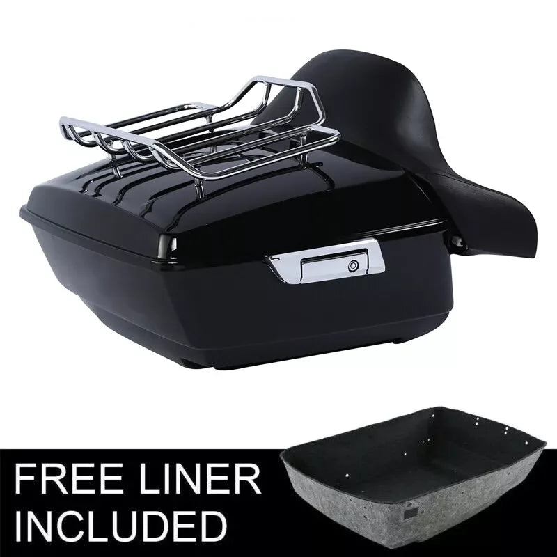 Motorcycle King Trunk Rack Backrest For Harley Touring Street Glide Road Glide 2014-2025