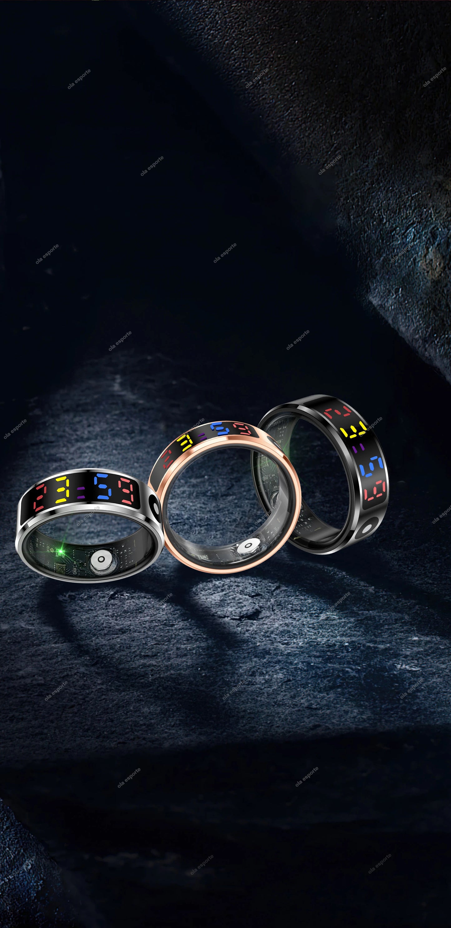 R12 Smart Ring With LED Screen Bluetooth Health Monitor Blood Oxygen Sleep Heart Rate Multi-sport Mode Waterproof IP68&5ATM ring