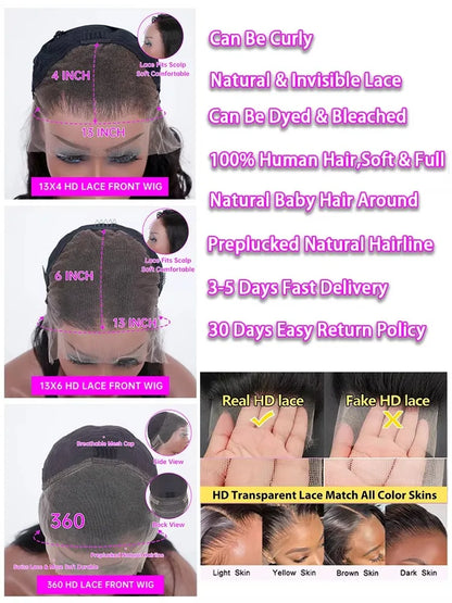 13x6 Bone Straight Hd Transparent 13x4 Lace Front Human Hair Wig 30 40 Inch For Women Pre Plucked With Baby Hair Lace Front Wigs