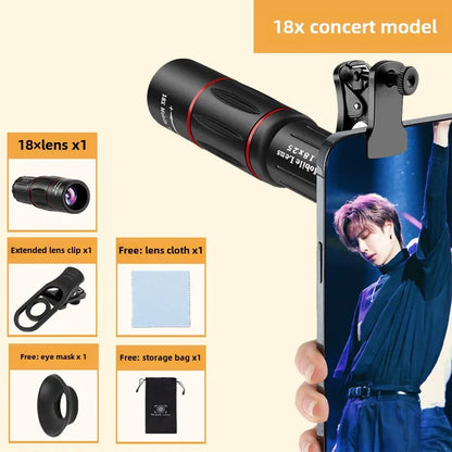 CAOX 18x25 Portable Outdoor High-Magnification Monocular Telescope, Low Light HD Telescope for Hiking, Concert, Photography