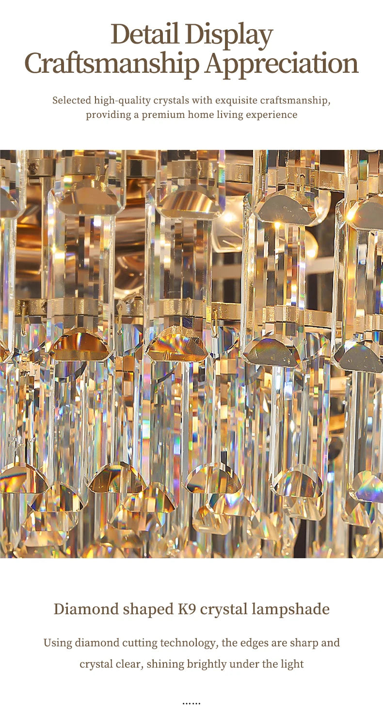 Crystal Hanging Lamps for Living Room Chandelier for Dining Room French Large Nordic Bedroom HQ Ceilling Light Pendant Lamp