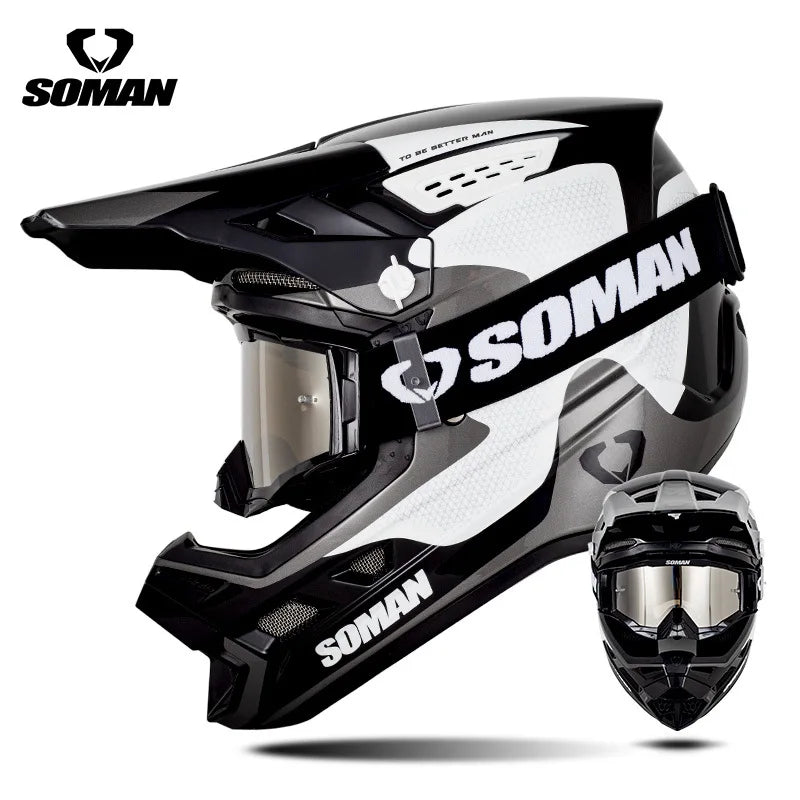 2025 SOMAN Professional Racing Motocross Helmet Off Road Helmet Motorcycle Cartoon Childrenr ATV Motorcycle MTB Helmet