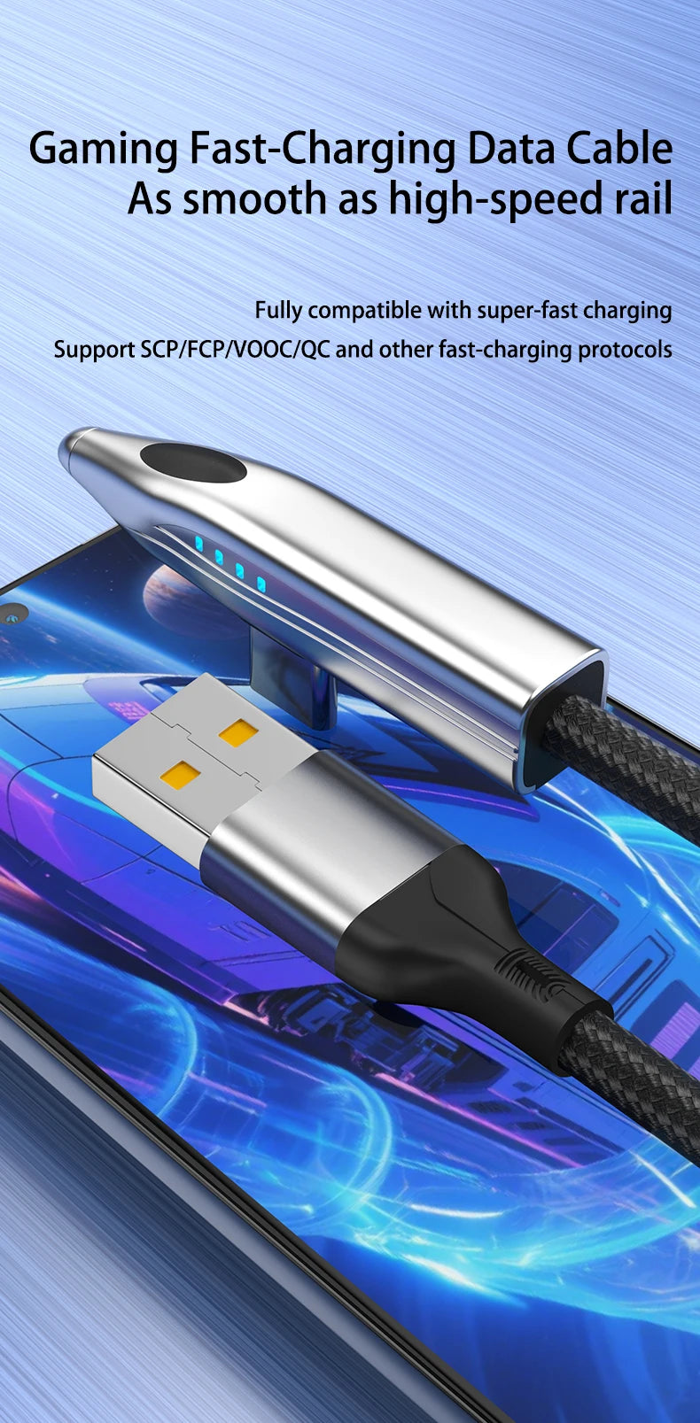 240W 100W Bullet Train Shape Fast Charging Cable 90° Elbow Type C Charger USBA/Type C To Type C Cable for Samsung S25 iPhone 16