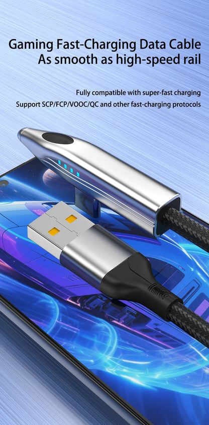 240W 100W Bullet Train Shape Fast Charging Cable 90° Elbow Type C Charger USBA/Type C To Type C Cable for Samsung S25 iPhone 16