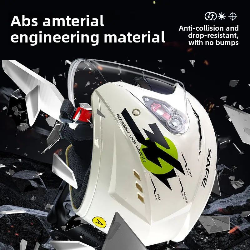 Uniform Size 58-62CM Helmet Motorcycle Winter Thermal Battery Car Female Winter Male Double Mirror Four Seasons Helmet