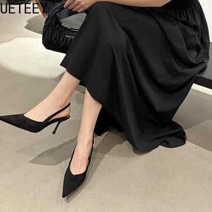 2025 Summer Leopard High Heel Women Sandals Fashion Pointed Toe Shoes Design Style Banquet Party Sandals Shoes