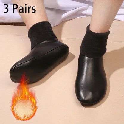 1/3/5Pairs High Elasticity Balck New Muslim Prayer Wear Socks High Quality PU Warm Leather Unisex General Floor Carpet Sock