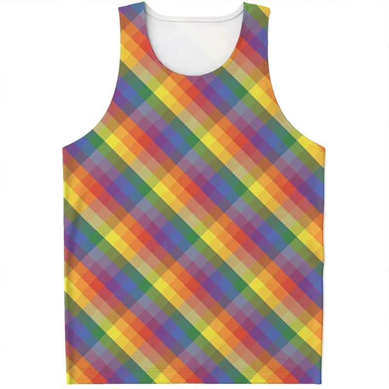 Rainbow LGBT Pride Pattern Tank Top Summer Fashion Colorful Men Women 3D Printed Sleeveless T Shirt Casual Harajuku Loose Vest