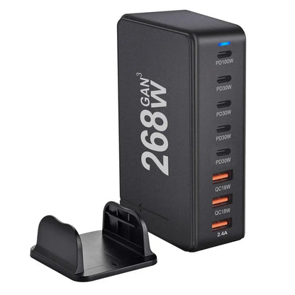 New 268W/240W GAN Gallium Nitride USB TypeC Multi-port Desktop Travel Charger With Power Adapter PD Charger Office Home Charger