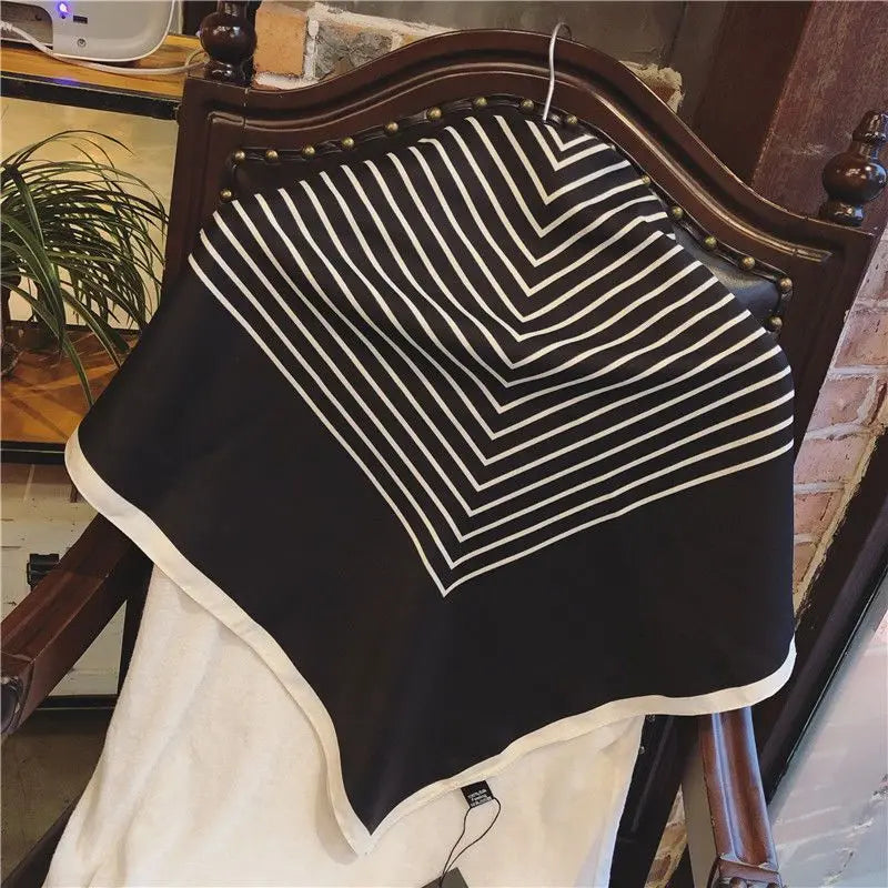 Luxury2025Square Silk Scarf for Women 90*90Hijab Hair Bands Neckerchief Female Satin Shawl Ribbon Headband Fashion Wraps