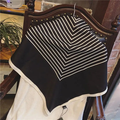 Luxury2025Square Silk Scarf for Women 90*90Hijab Hair Bands Neckerchief Female Satin Shawl Ribbon Headband Fashion Wraps