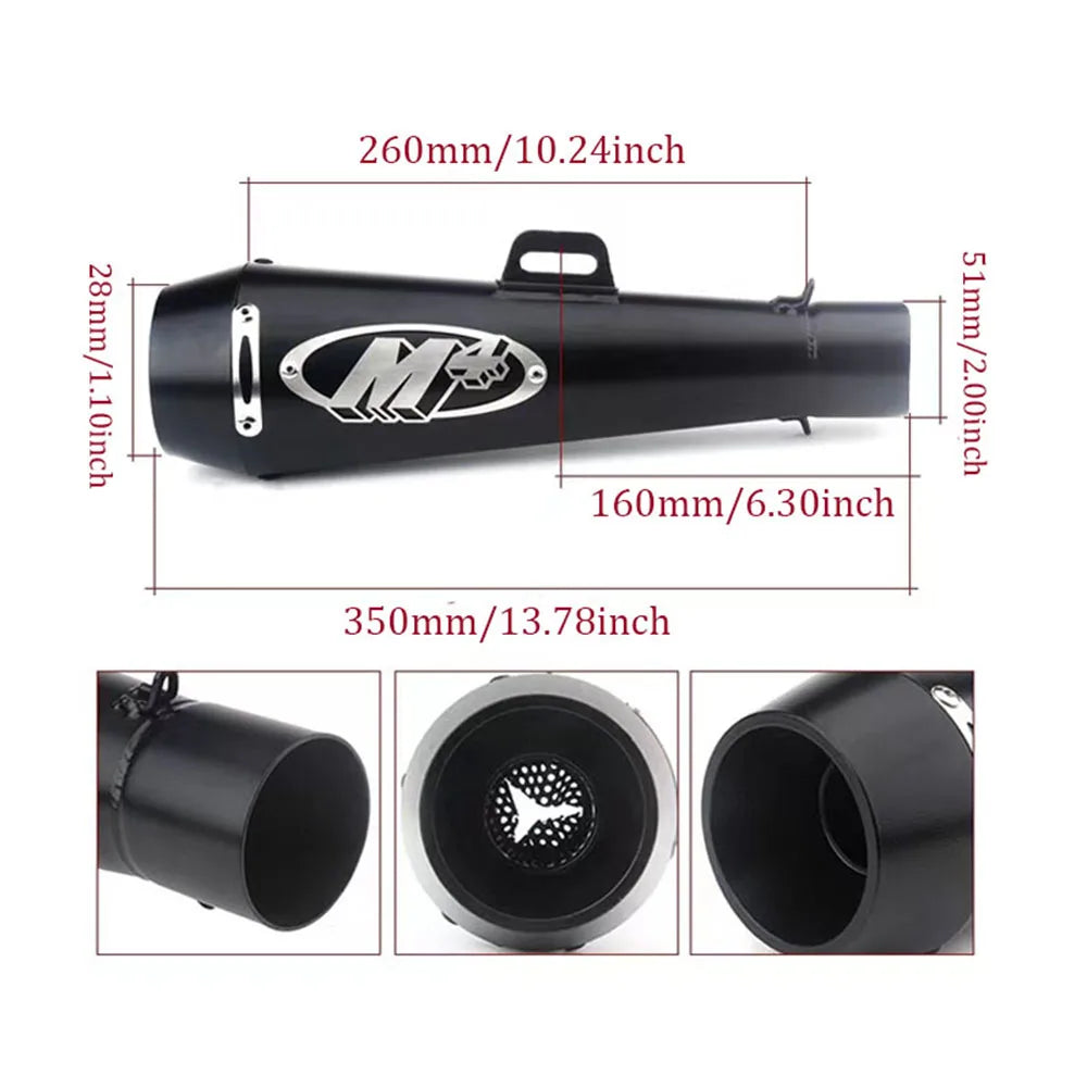 51MM Motorcycle Exhaust Pipe Escape GP Moto Pot Muffler Slip on For Scooter Motocross Dirt Bike Moto 300cc 600cc 1000cc