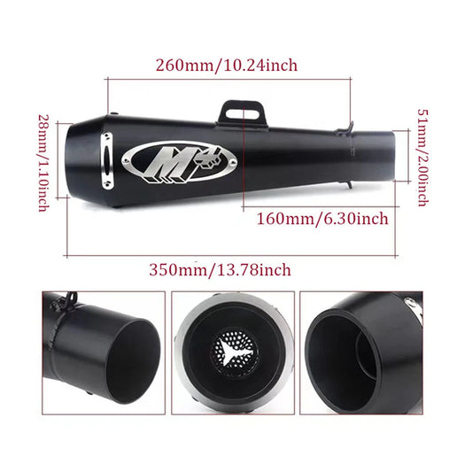 51MM Motorcycle Exhaust Pipe Escape GP Moto Pot Muffler Slip on For Scooter Motocross Dirt Bike Moto 300cc 600cc 1000cc