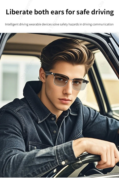 Ola Esporte Bluetooth Smart Glasses Automatic Adjustment AI Voice Music Eyewear Waterproof Call Eyeglass For Anti-blue Light New