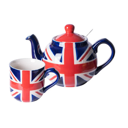 London Pottery Hand-painted flag Series 2 Cup Teapot British 600ml Ceramic Teapot with Stainless Infuser for Loose Tea Tea Set