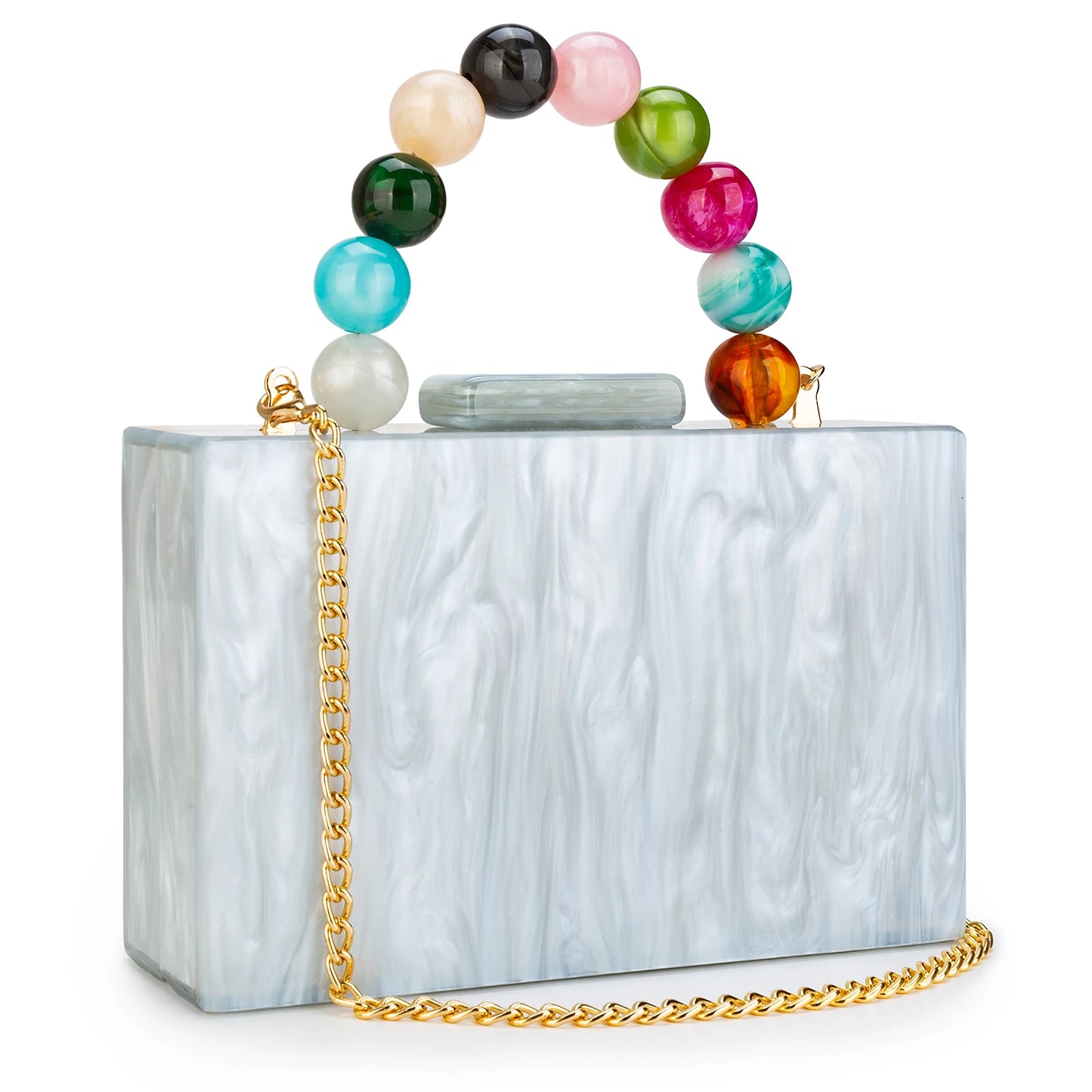 Acrylic Handbag Casual Trend Small Square Bags Women Clutches Wedding Party Dating Lady Trendy Evening Bags Chain Shoulder Bag