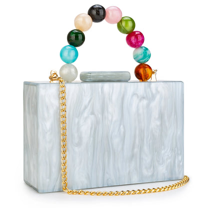 Acrylic Handbag Casual Trend Small Square Bags Women Clutches Wedding Party Dating Lady Trendy Evening Bags Chain Shoulder Bag