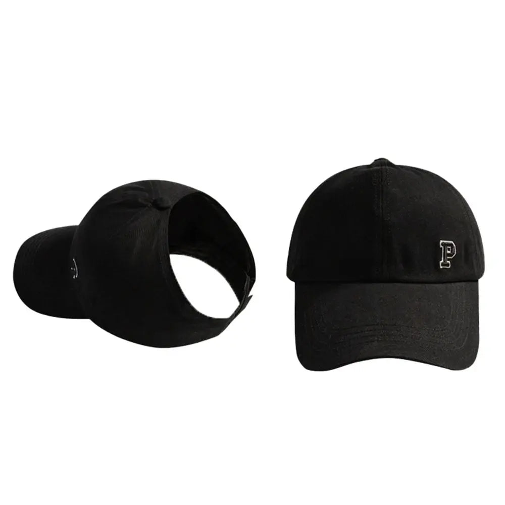 Sports Hat Empty Top Cap Embroidered Letter Cotton Tied Ponytail Braid Girl Baseball Hat Sun Hat Korean Style Caps Baseball Cap