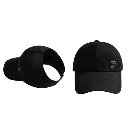 Sports Hat Empty Top Cap Embroidered Letter Cotton Tied Ponytail Braid Girl Baseball Hat Sun Hat Korean Style Caps Baseball Cap