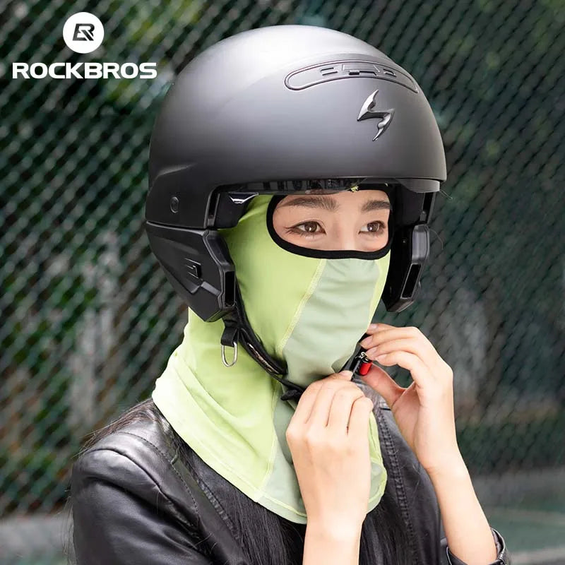 ROCKBROS Ice Silk Cycling Face Mask Cover Summer Breathable Cool Sports Bike Balaclava Anti-UV Cap Riding Headgear Cycling Masks