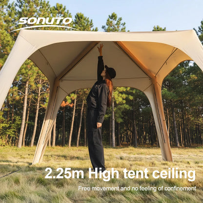 Sonuto Instant Setup Inflatable Tent, 3x3m Quick Inflation Air House Tent, Portable Easy Setup Large Camping Tent with Bag
