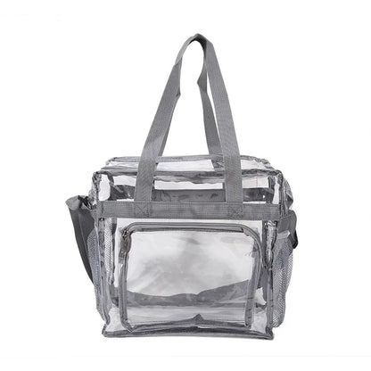 Portable PVC Transparent Shoulder Crossbody Bag Tote Satchel Handbag for Women Lady Large Capacity Clear Bag Shopping Handbag