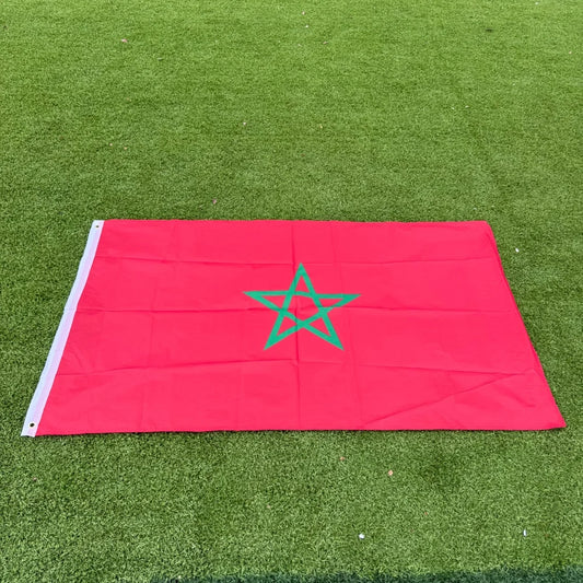 Morocco Flag 150x90cm Large 3x5 FT Moroccan National Flag Green Star Polyester Double Stitched Outdoor Indoor Decoration
