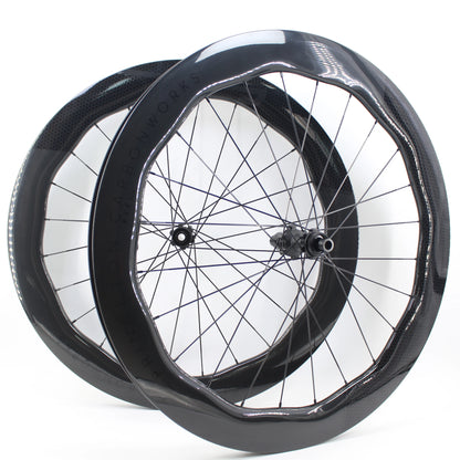 Newest 700C Cyclocross Travel Gravel Road Bike Full Carbon Fibre Bicycle Disc brake Wheelset carbon clincher tubeless rims wave