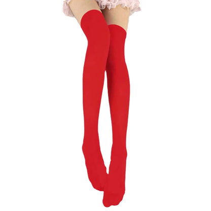 Women Skid-proof Knee Socks Winter Warm Comfortable Soft White Black Student Stockings Velvet Lengthening for Ladies