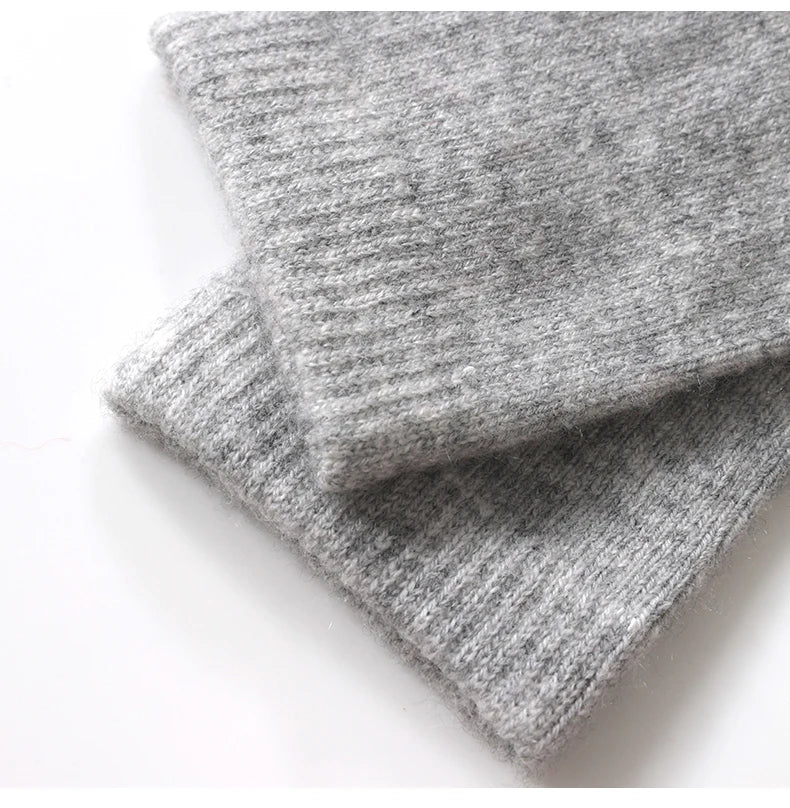 100% Cashmere Socks Women's Knitted Long Tube Socks High Elasticity Warm Straight Tube Socks Autumn Winter Mid Tube Sock