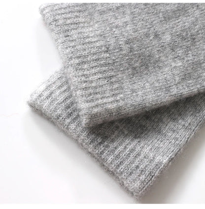 100% Cashmere Socks Women's Knitted Long Tube Socks High Elasticity Warm Straight Tube Socks Autumn Winter Mid Tube Sock