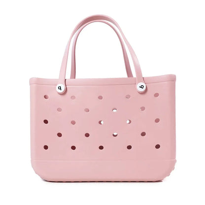 L/XL Beach Bags EVA Rubber Waterproof Tote Bag Storage Baskets Travel Shopping Shoulder Solid Color Fashion Handbag women