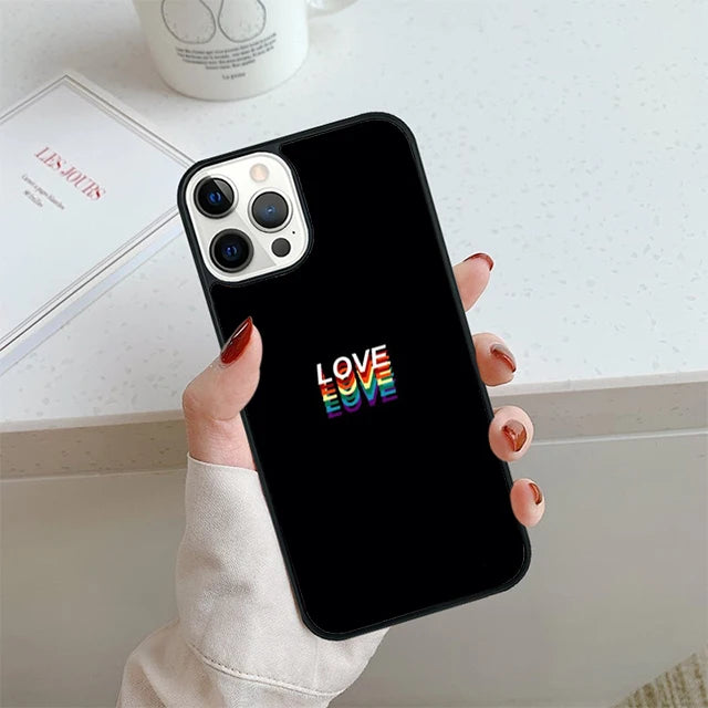 Rainbow Pride Phone Case For iPhone 17 Air 14 15 16 16e 13 12 Max Cover For Apple 14 15 16 16e 11 Pro Max Plus Coque