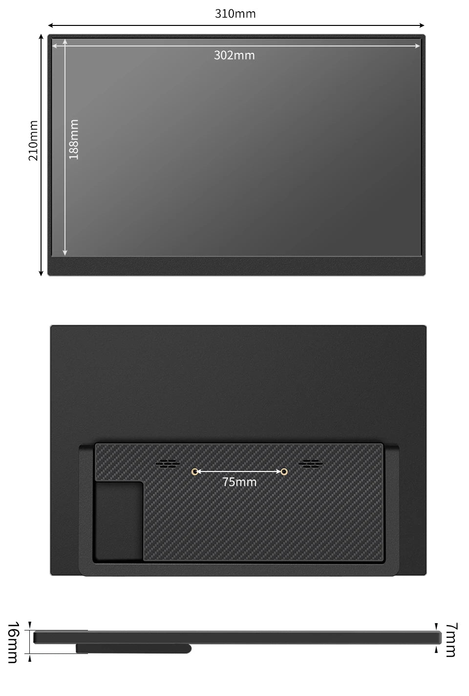 HGFRTEE 14 Inch Touch Screen Portable Monitor 100%sRGB 400cd/m2 Gaming Computer Expand Display For XBox PS4/ 5 Switch Loptop