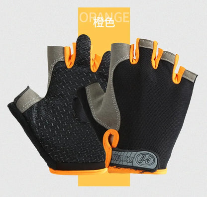 Men Women Gym Gloves Weightlifting Fitness Training Non Slip Palm Protector Breathable Fingerless Bike Bicycle Cycling Gloves