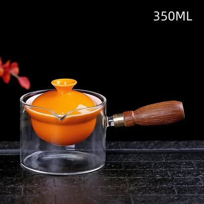 New Style Ceramic Glass Teapot Chinese Gongfu Tea Pot 360 Rotation Tea Maker  Automatic Single Pot   Teapot For Tea
