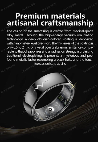 New ECG Smart Ring Men Women Bluetooth Blood Heart Rate Blood Oxygen Health Monitoring Multi Sports 5ATM Waterproof smartring