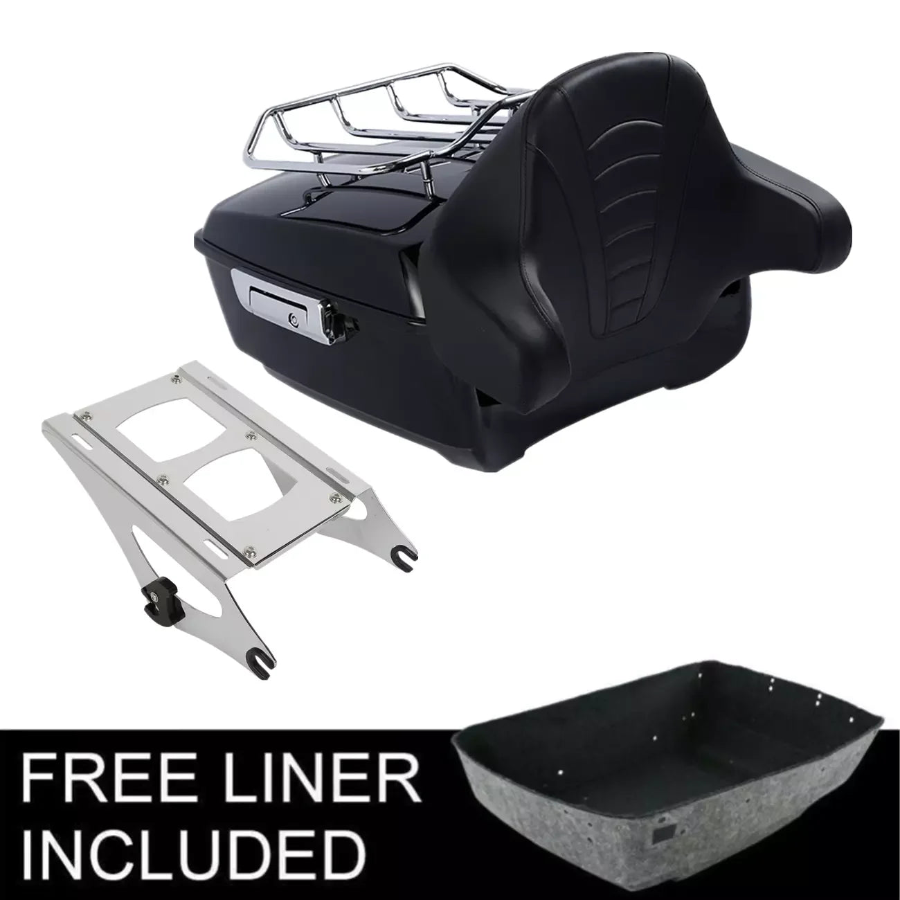 Motorcycle King Trunk Pad Plate Mount Rack For Harley Touring Road Glide Street Glide 2014-2025