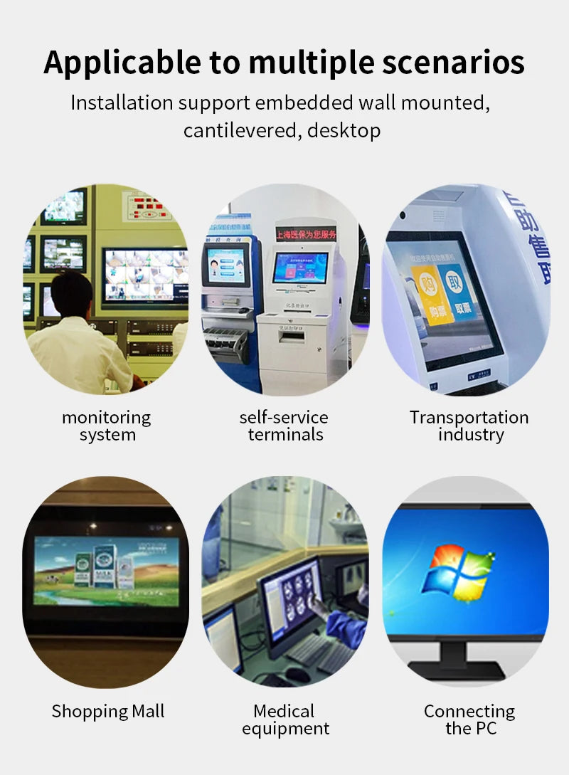 10.1 Inch 1920*1200 16:10 Metal Case Capacitive Touch Screen VESA Industrial Monitor With VGA HDMI BNC AV USB Port for CNC Kiosk