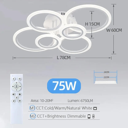 Modern LED Chandelier Home Lighting Ring Ceiling Mount Chandelier Living Room Bedroom Lighting lustre Ceiling pendant lamp